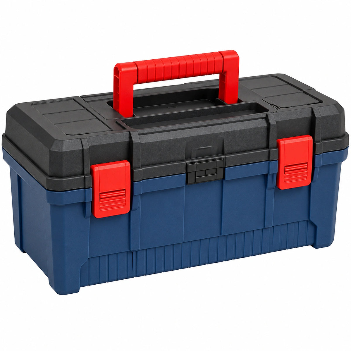 Boîte à outils 50 cm en plastique bleu noir rouge portable à poignée