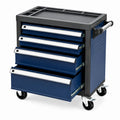 Servante d atelier 76 x 46 x 95 cm en acier bleu et noir avec 5 tiroirs sur roulettes