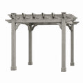 Pergola de jardin 400 x 300 x 230 cm en bois gris - structure ajourée style rustique