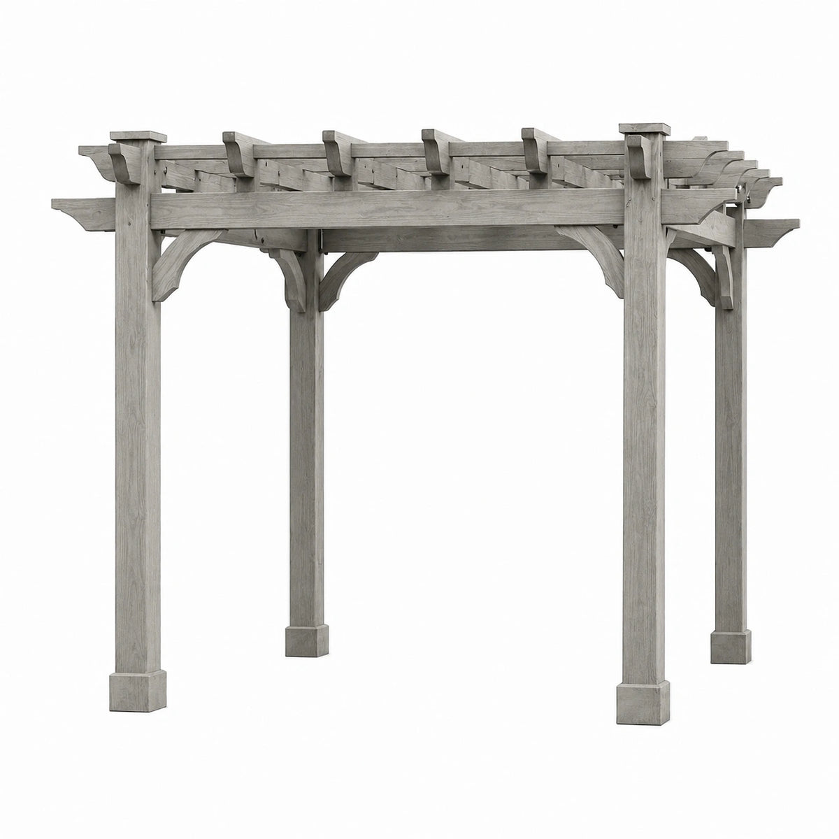 Pergola de jardin 400 x 300 x 230 cm en bois gris - structure ajourée style rustique