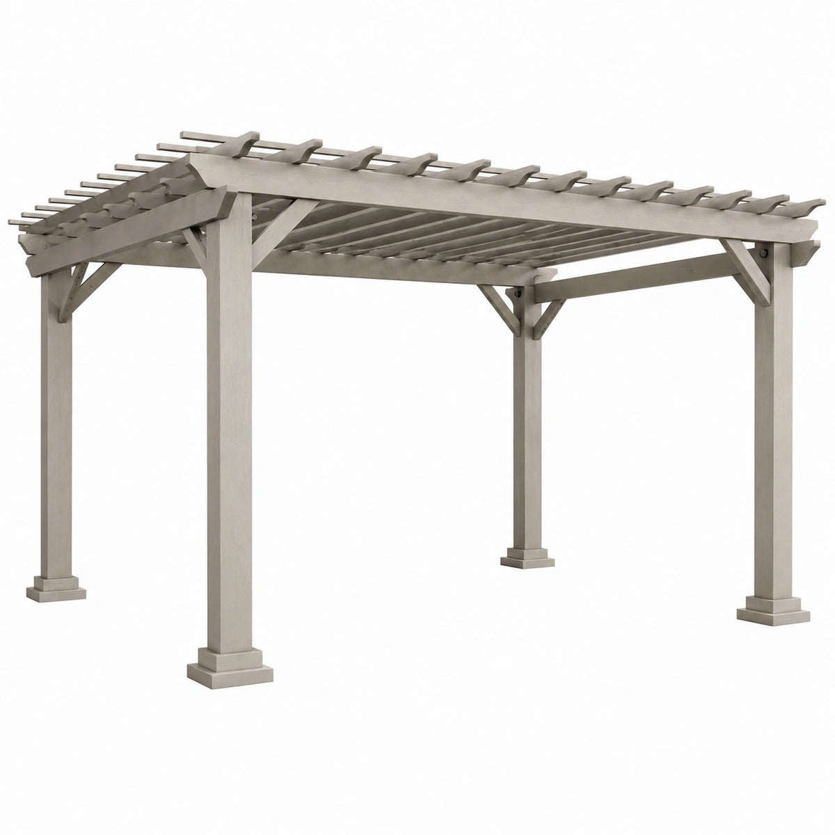 Pergola de jardin 400 x 300 x 240 cm en bois gris structure ajourée classique