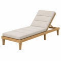 Chaise longue de jardin 200 x 70 cm en bois beige avec dossier réglable