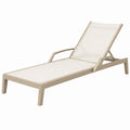 Chaise longue 195 x 65 x 92 cm en métal et toile beige pour extérieur à dossier réglable