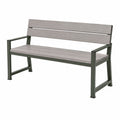 Banc de jardin 122 x 62 x 88 cm en métal et composite gris style moderne